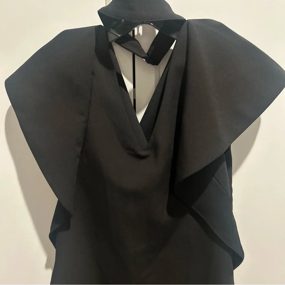 Endless Rose black ruffle mini Choker dress. Size Small Anthropologie - Picture 5 of 8